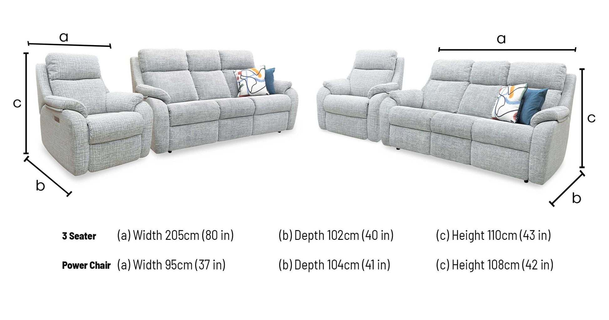 G Plan ‘Kingsbury' B102 Shore Oatmeal Woven Fabric 3 Seater + Power Recliner Armchair Sofa Set Furniture Village