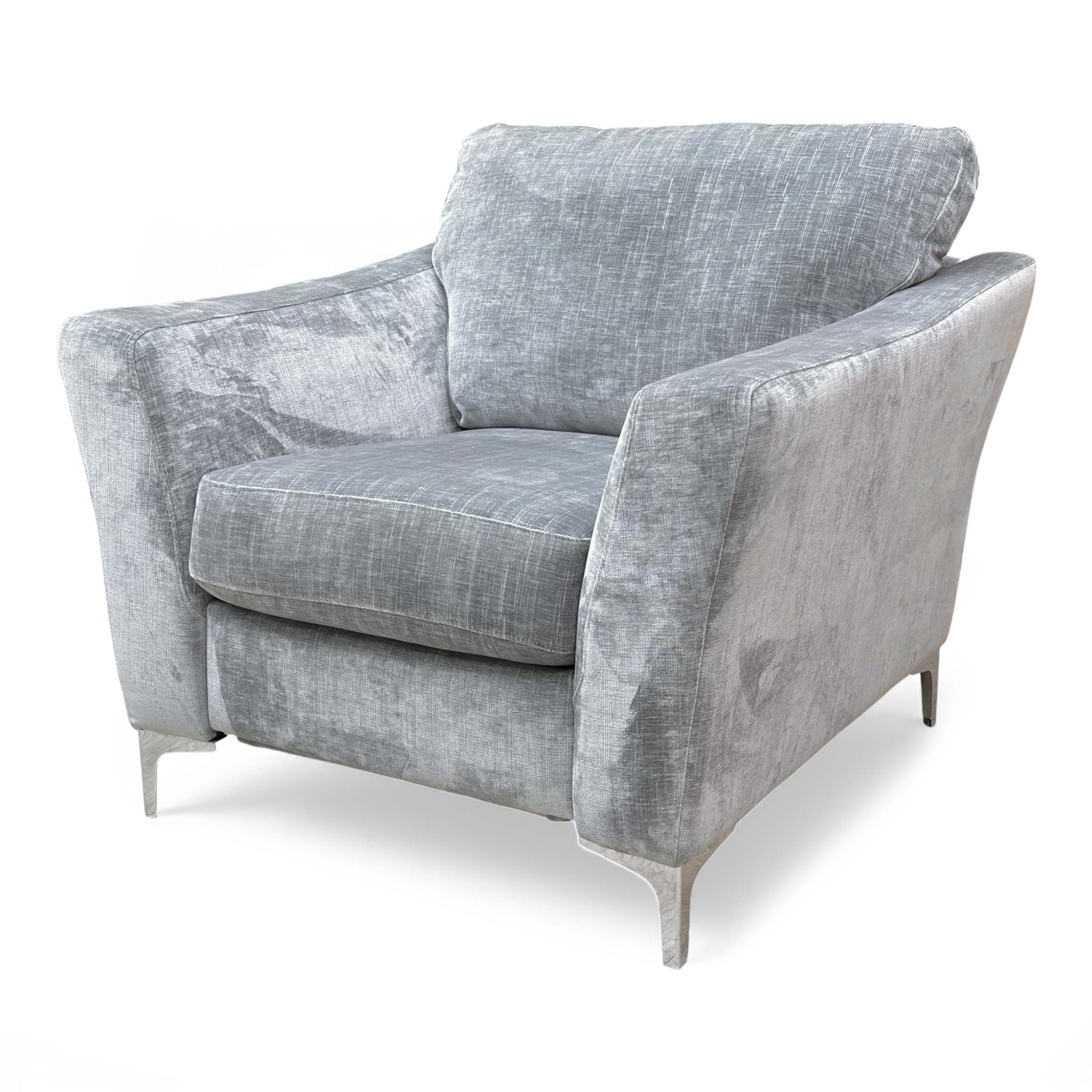 Angled view of the 'Maisy' Power Recliner, highlighting the sloped arm style.