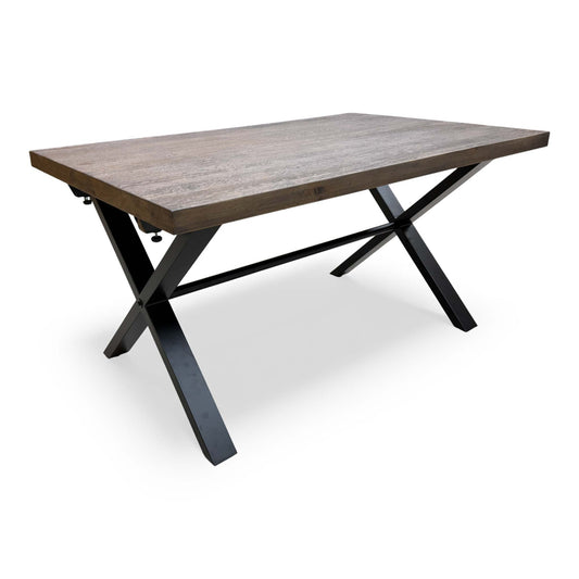 Full view of the 'Mars' Dark Oak Solid Oak 150cm Fixed Dining Table.