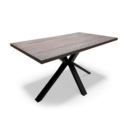 Full view of the 'Mars' Dark Oak Solid Oak Compact 135cm Fixed Dining Table.