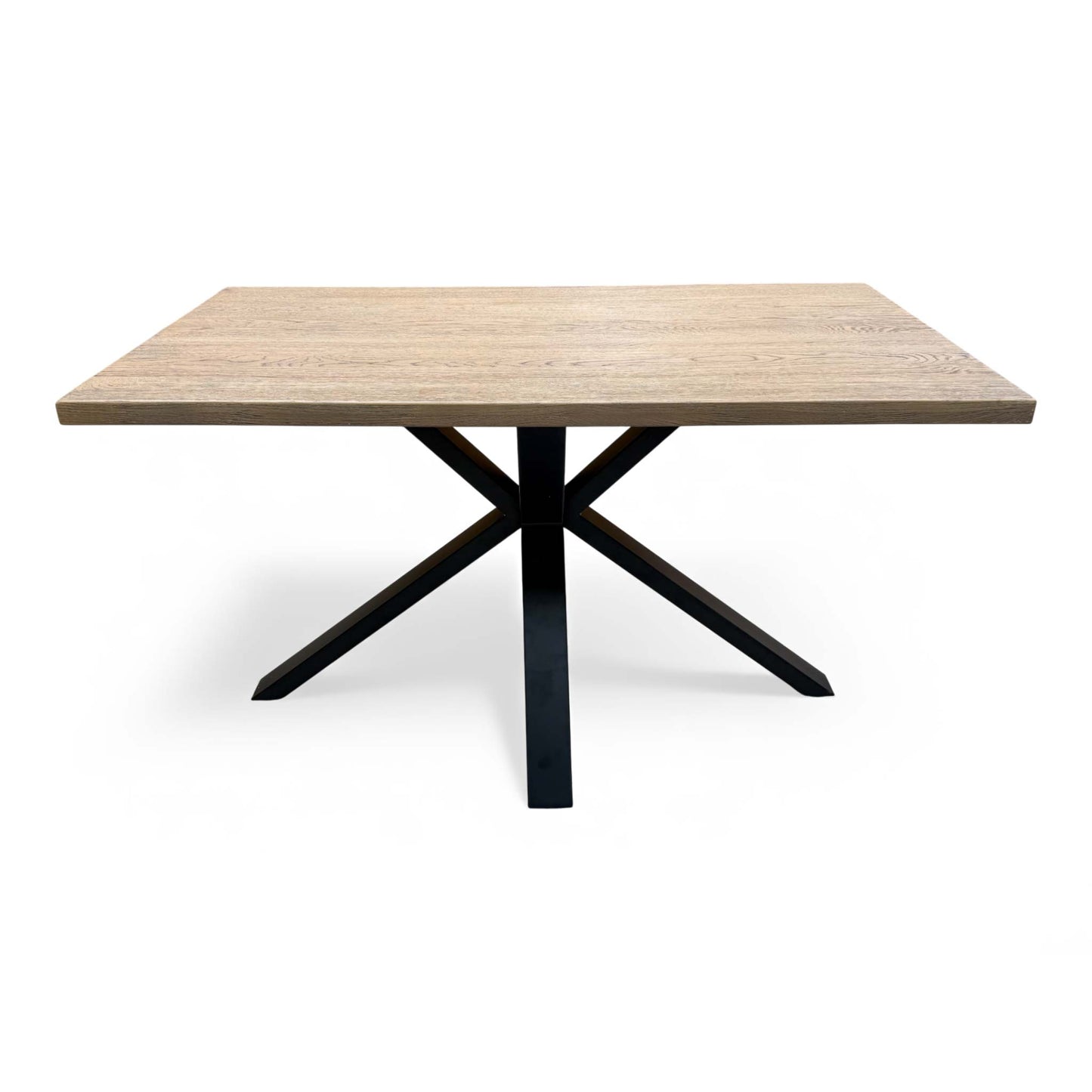 'Saturn' Solid Oak Compact 135cm Fixed Dining Table, close-up of the solid oak tabletop grain