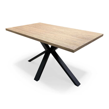 'Saturn' Solid Oak Compact 135cm Fixed Dining Table with Rust Sumptuous Velvet Dining Chairs - Set of 4 Furniture Village