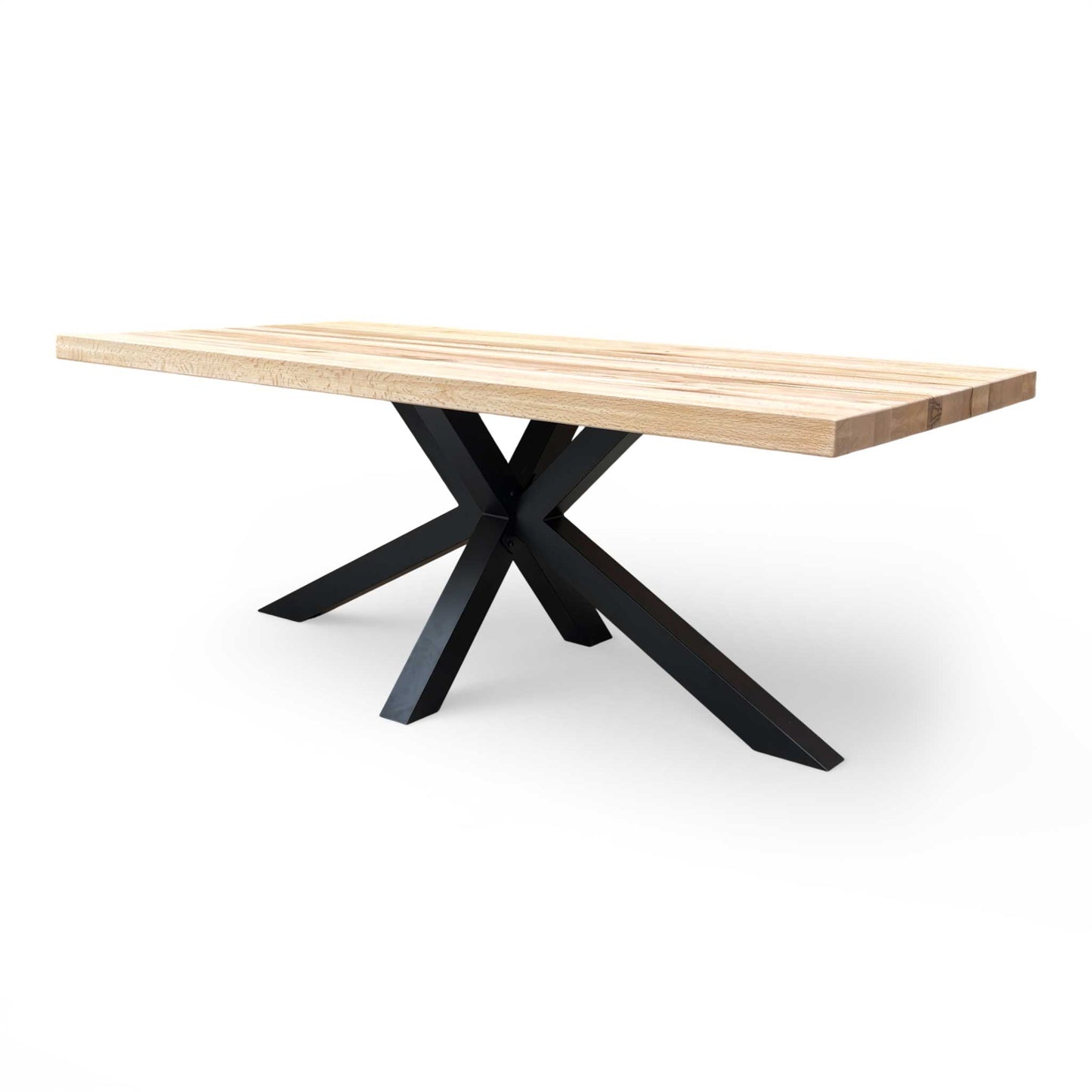 Perspective shot showing the length of the 200cm table, suitable for seating 8 guests.