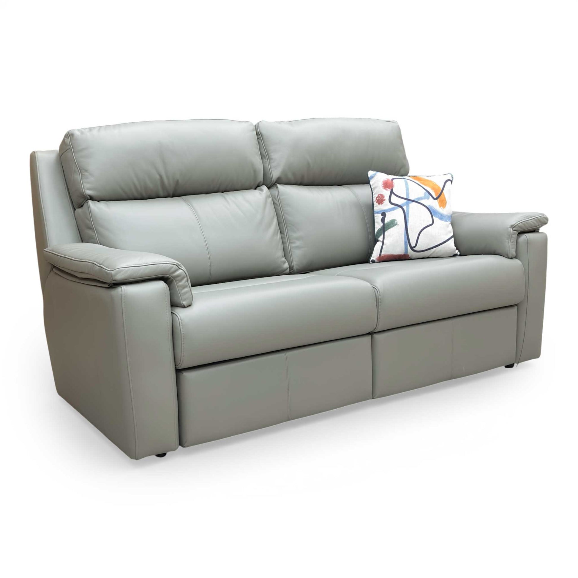Full view of the G Plan 'Thornbury' 3-seater sofa in Cambridge Olive leather, showcasing its classic high-back design.