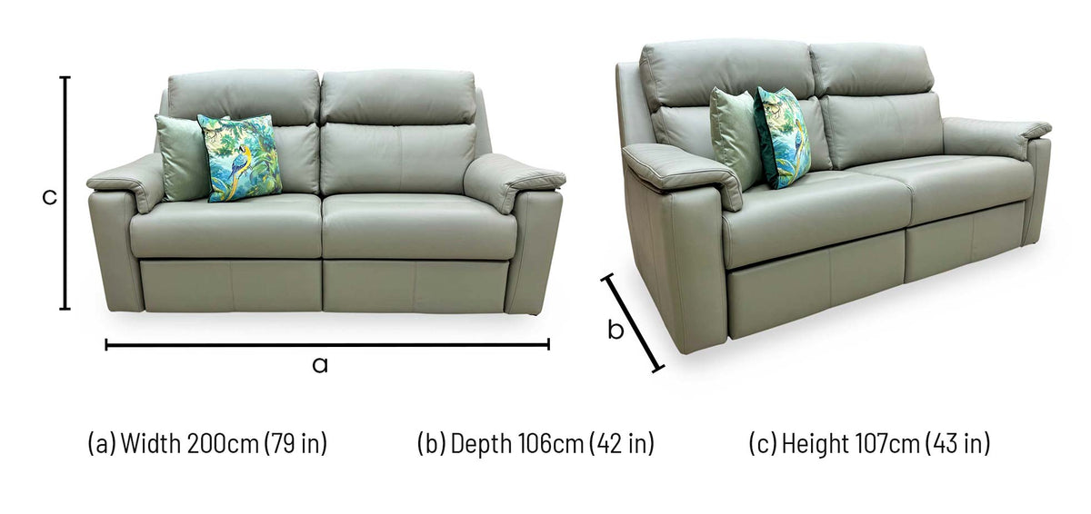 G Plan ‘Thornbury’ L858 Cambridge Olive Leather 3 Seater Sofa Furniture Village