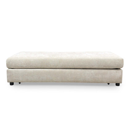 Detailed shot of the sturdy ebony-finished wooden feet and the neat stitching along the stool base.