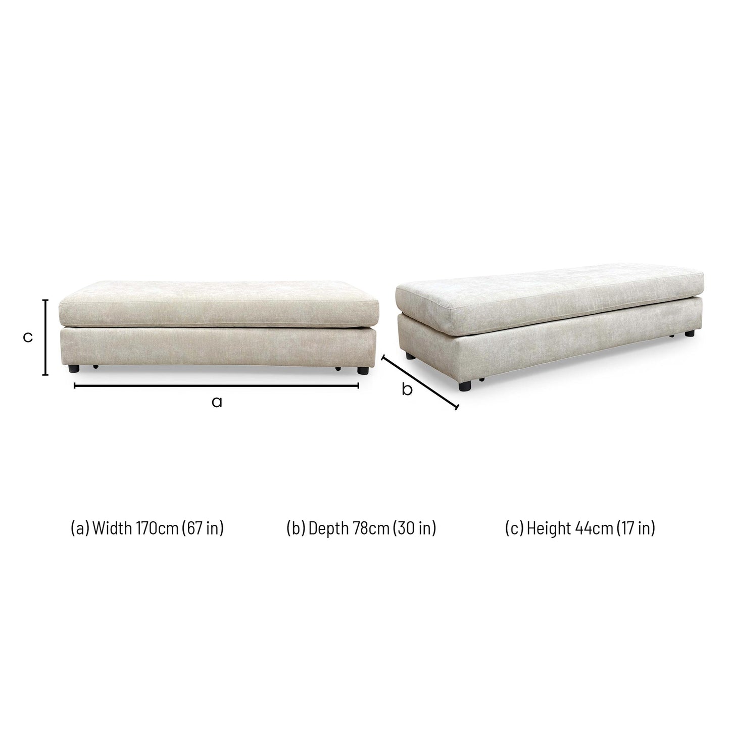 Dimensions for the 'Esprit' Large Stool Bed