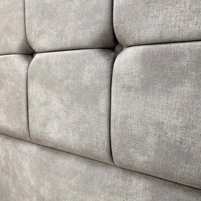 Close-up texture shot of the Dolphin Velvet material, showing the deep grey sheen and soft fabric pile.