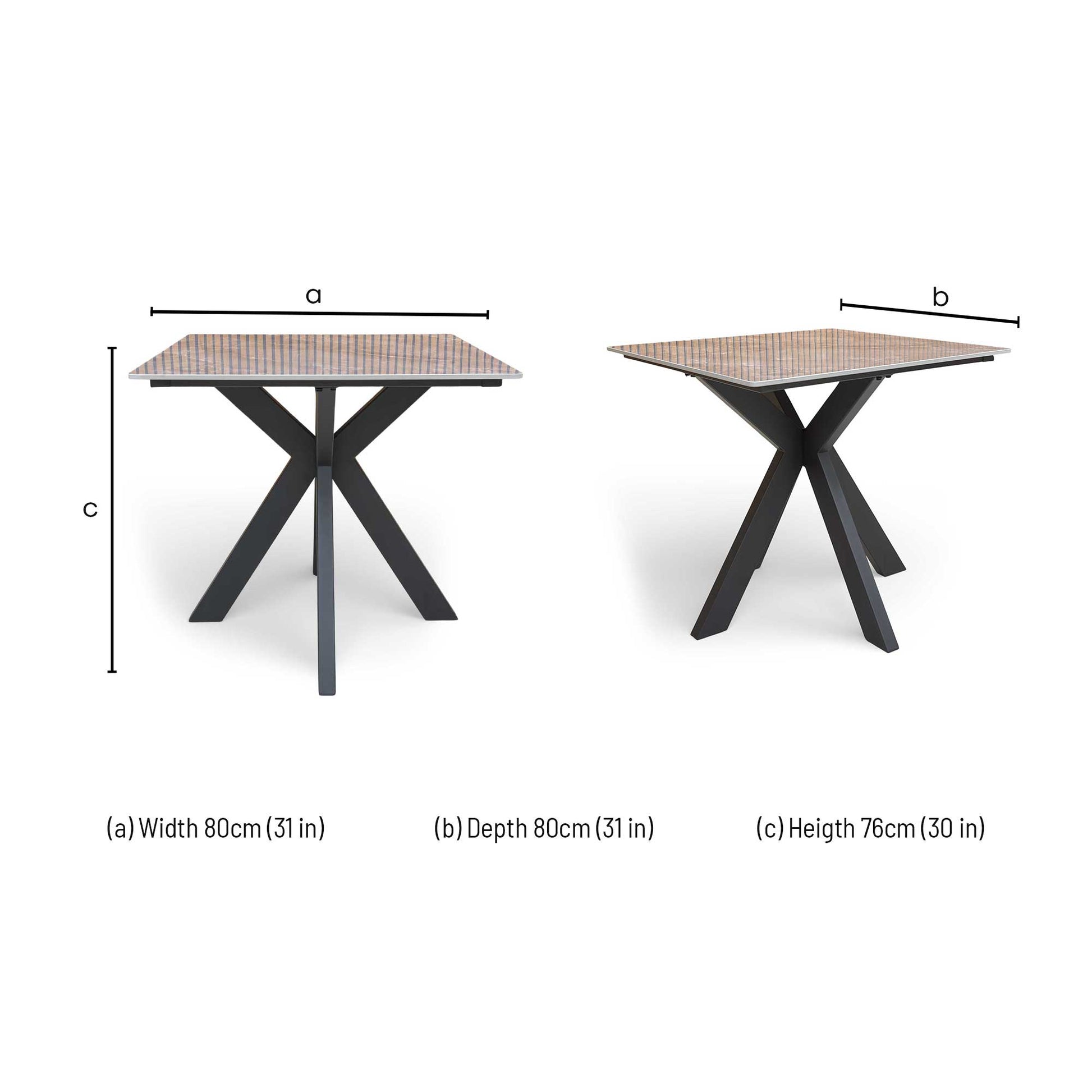 Dimensions for the 'Kyoto' Square Dining Table