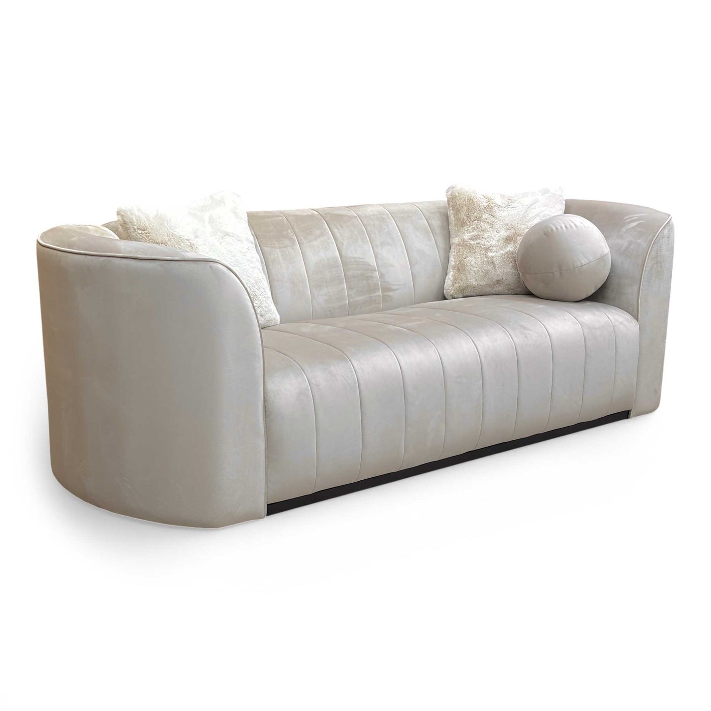 High-angle shot showing the clean lines of the backrest and the generous seating area.