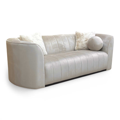 High-angle shot showing the clean lines of the backrest and the generous seating area.