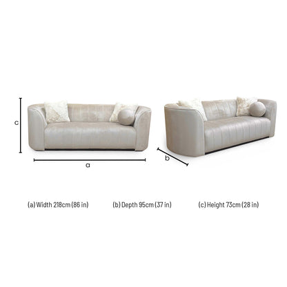 Dimensions for the Sofology 'Fitzrovia' 3 Seater Sofa