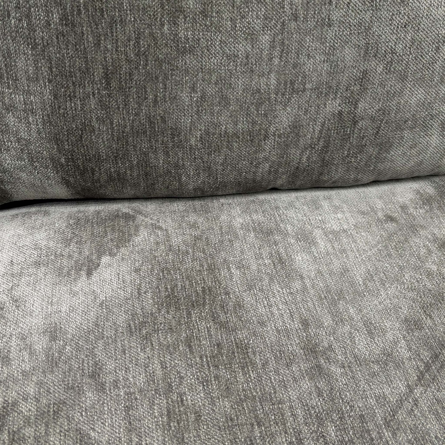 Close-up of the grey Derwent soft weave fabric, showing the intricate textured pattern and soft finish.
