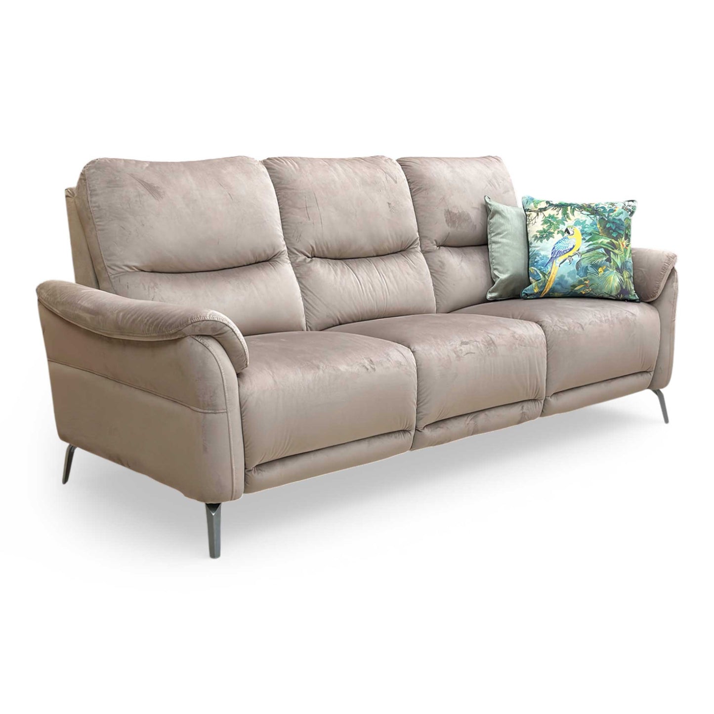 Full view of the ‘Daytona’ 3 Seater Sofa in Opulence Cedar velvet, featuring a classic design with plush back cushions and rich earthy tones.