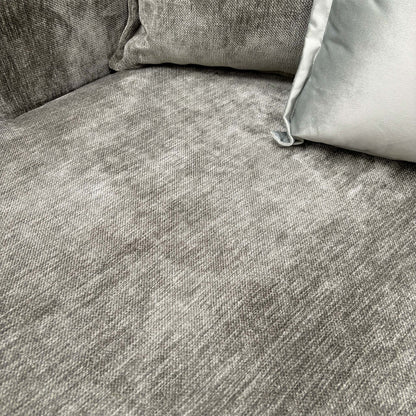 Close-up of the grey Derwent soft weave fabric, showing the detailed texture and quality of the weave.