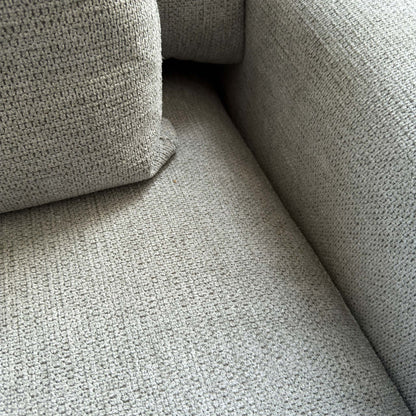 ‘Burton' Light Grey Tight Weave Fabric Love Seat