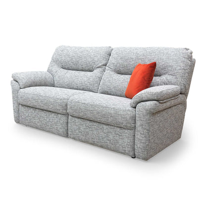 Detailed view of the 2-seater sofa from an angle, showcasing the clean armrest design and uniform upholstery.