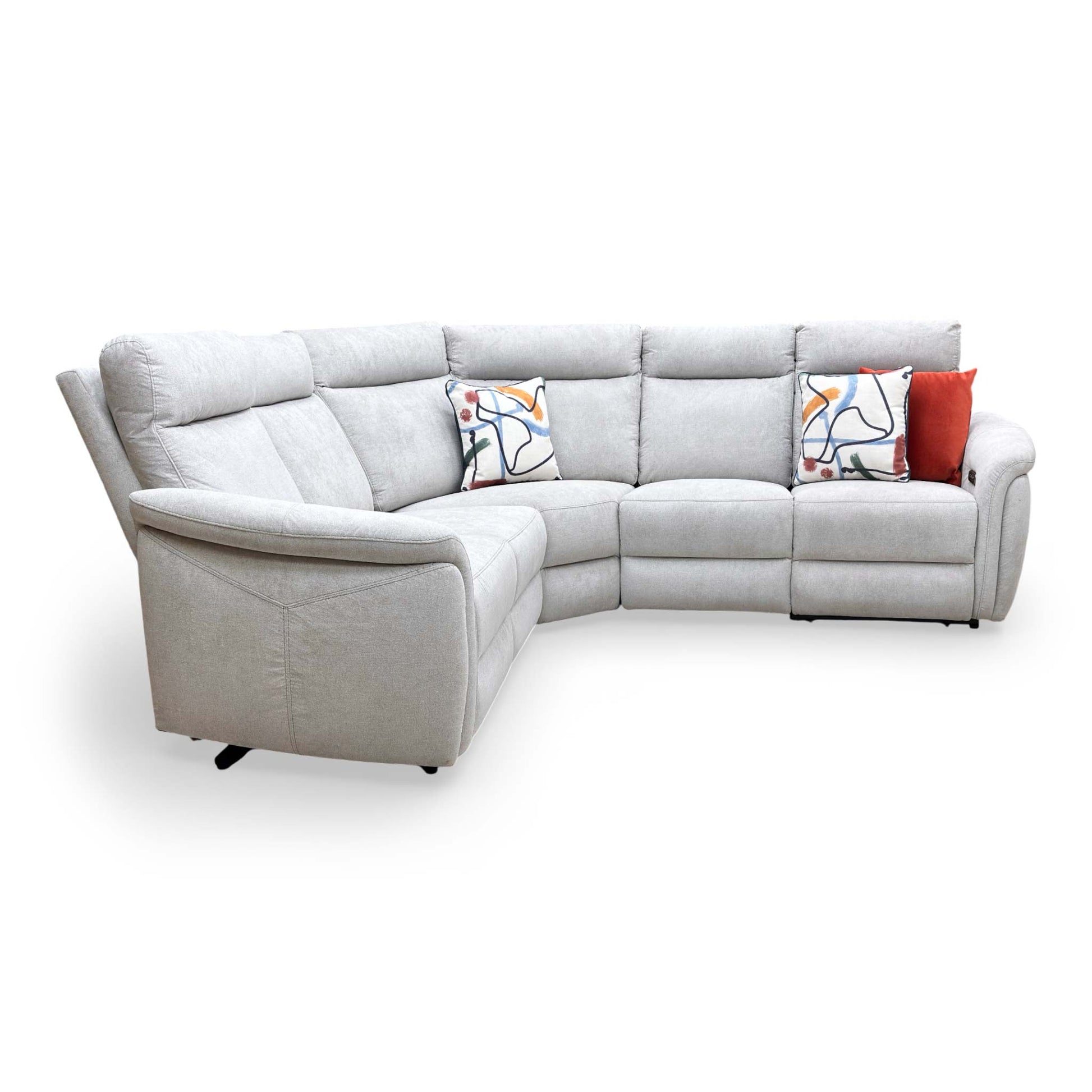 Bird's-eye view of the corner configuration, showing the generous seating area and chaise depth.