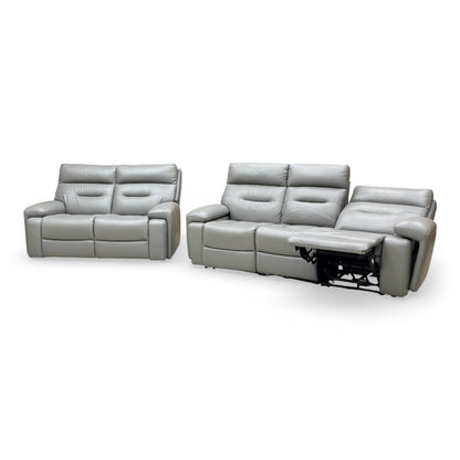 Angle shot of the micro-adjustable power headrests, demonstrating the ergonomic support options.