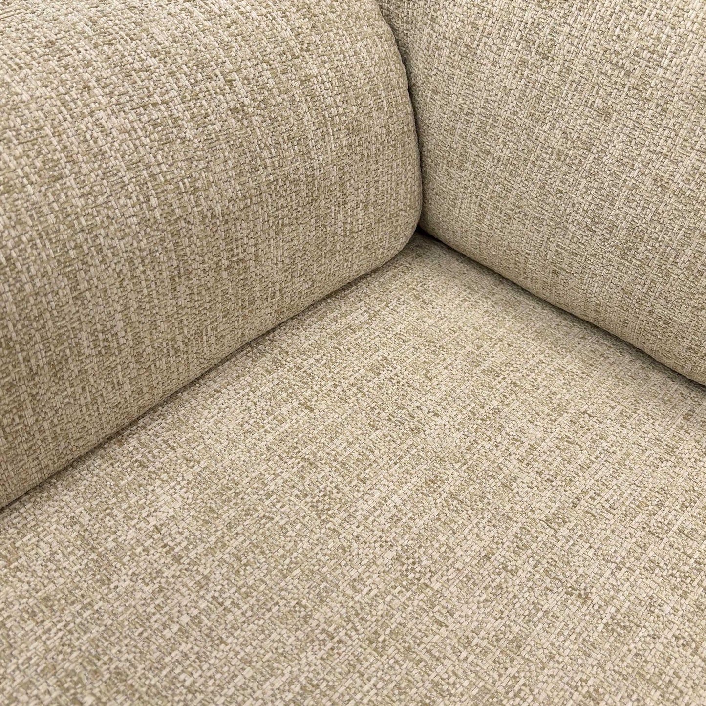 Close-up of the Rush Sand (C932) fabric weave, showing the soft neutral tones and durable texture.