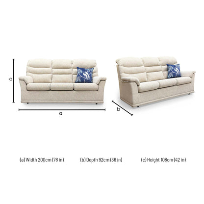 Dimensions for the G Plan Malvern 3 Seater Sofa