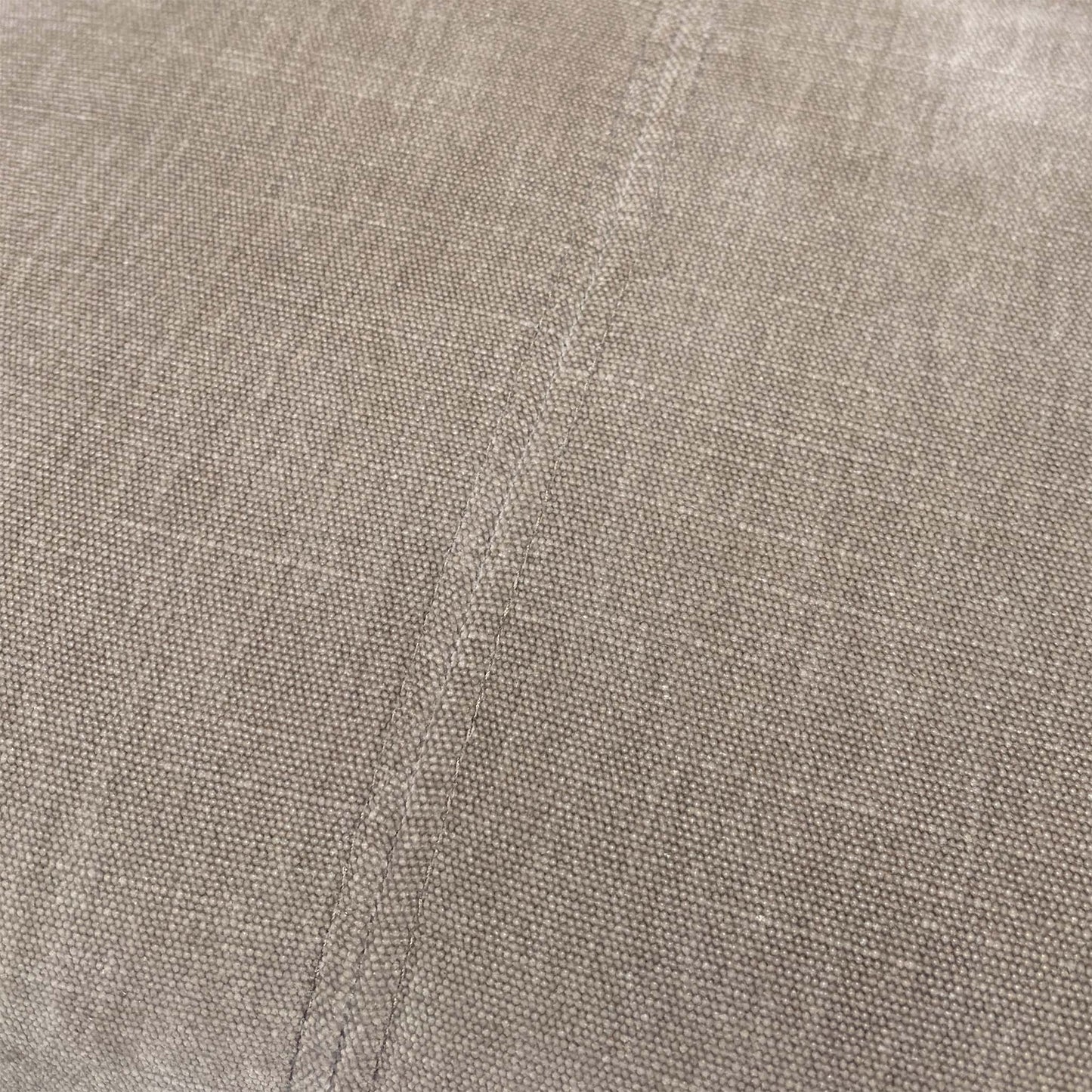 Close-up of the Manhattan Nutmeg fabric and the high-quality stitching detail.