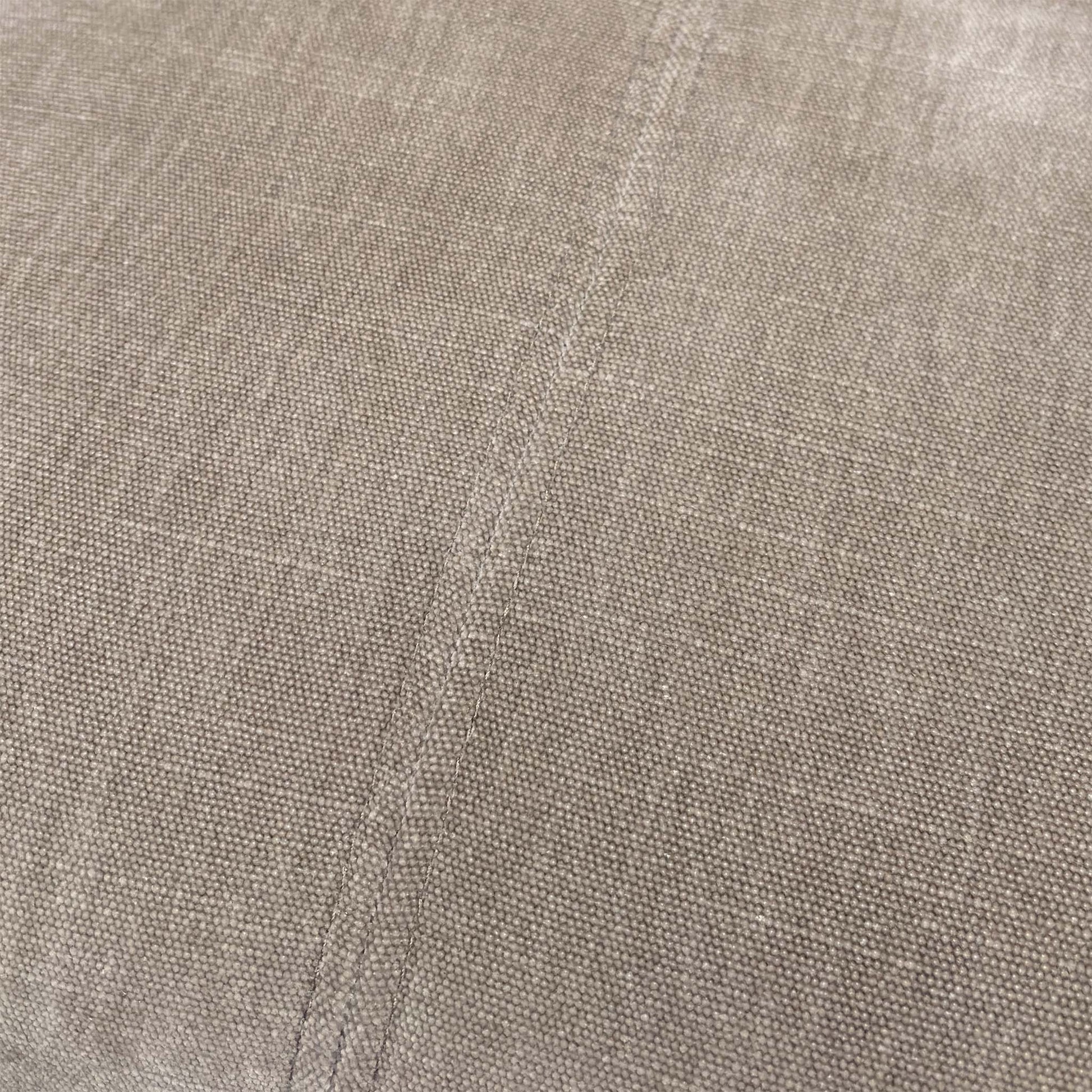 Close-up of the Manhattan Nutmeg fabric and the high-quality stitching detail.