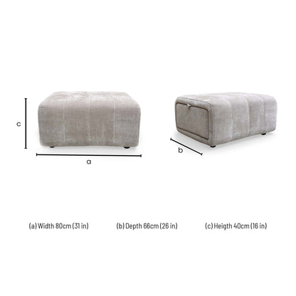 Dimensions for the 'Elphaba' Manhattan Nutmeg Storage Footstool