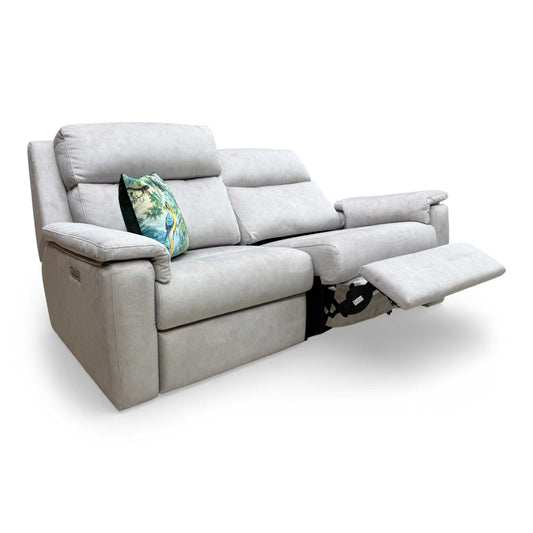 G Plan 'Thornbury' A123 Stingray Platinum Velvet 3 Seater Power Recliner Sofa with Power Headrests and Power Lumbar