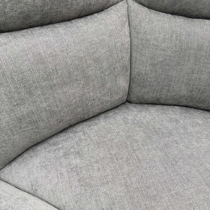 Close-up of the Fab-Meo-R27 Pewter fabric, highlighting the durable weave and neutral grey tone.