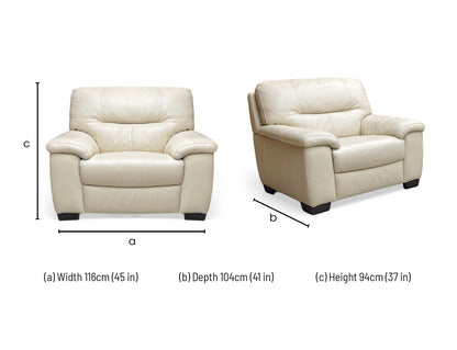 World of Leather ‘Hetty’ Bisque Nc-862c Leather Chair