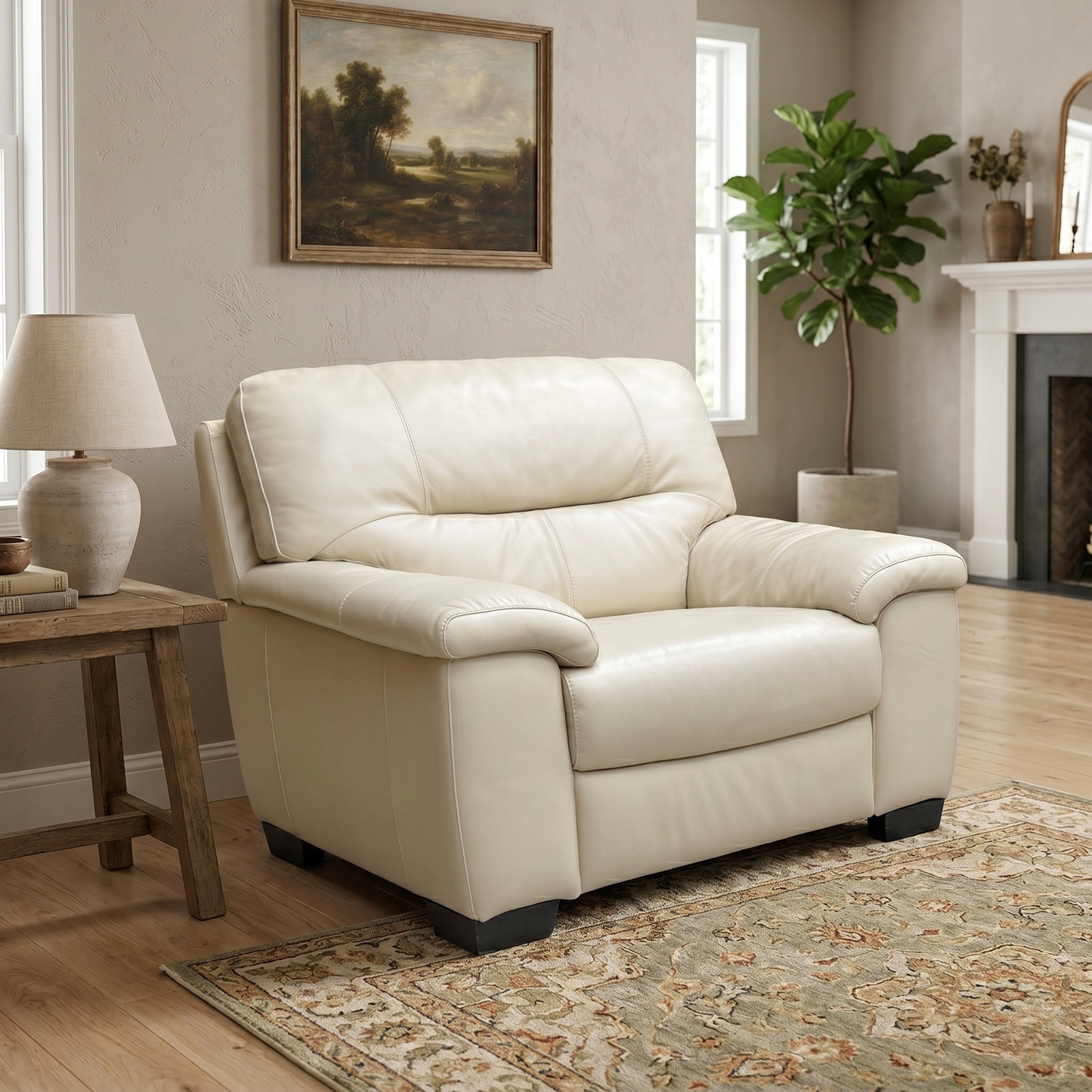 World of Leather ‘Hetty’ Bisque Nc-862c Leather Chair