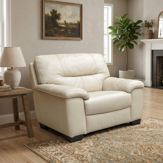 World of Leather ‘Hetty’ Bisque Nc-862c Leather Chair