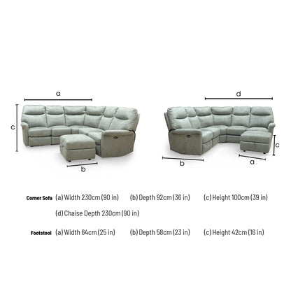 Dimension Image Alt Text Dimensions for the Lille Olive Fabric Corner Sofa