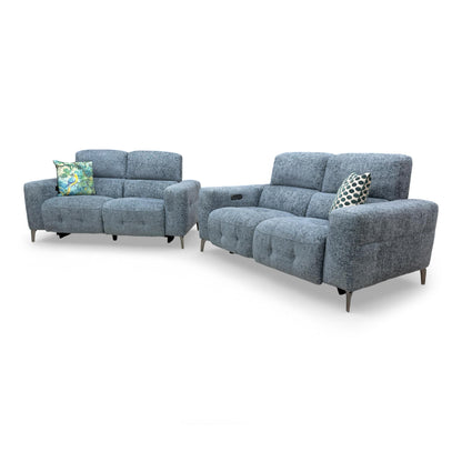 Angle View of the sofa set, illustrating the 99cm depth and modern silhouette.