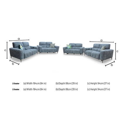 Dimensions for the New York 2 Seater Sofa