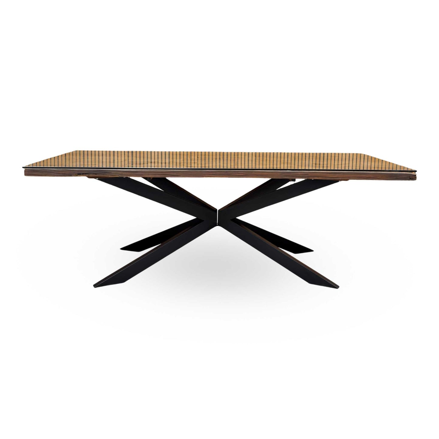 ‘Kiara’ Large Rectangular Wooden Dining Table with Black Legs