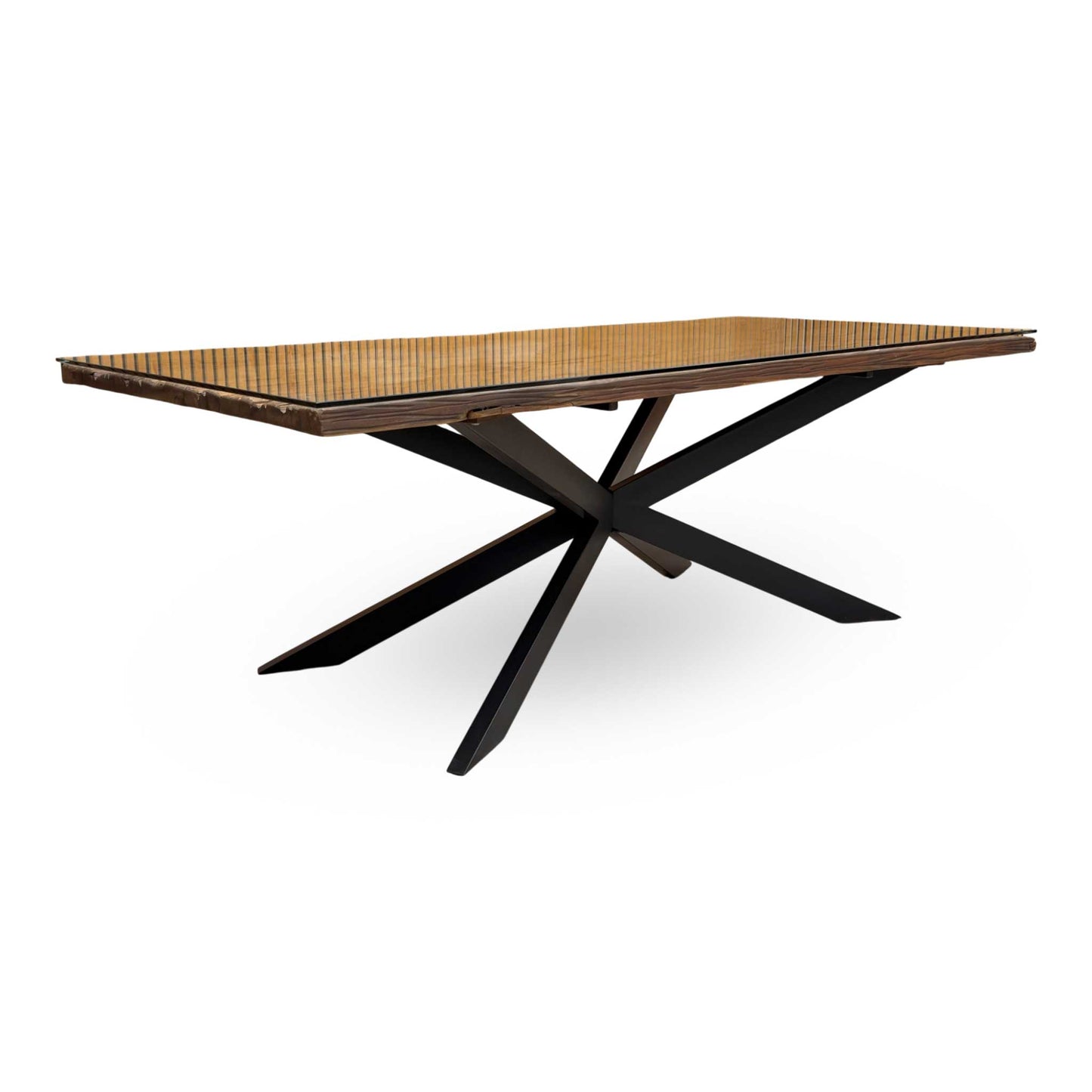 ‘Kiara’ Large Rectangular Wooden Dining Table with Black Legs