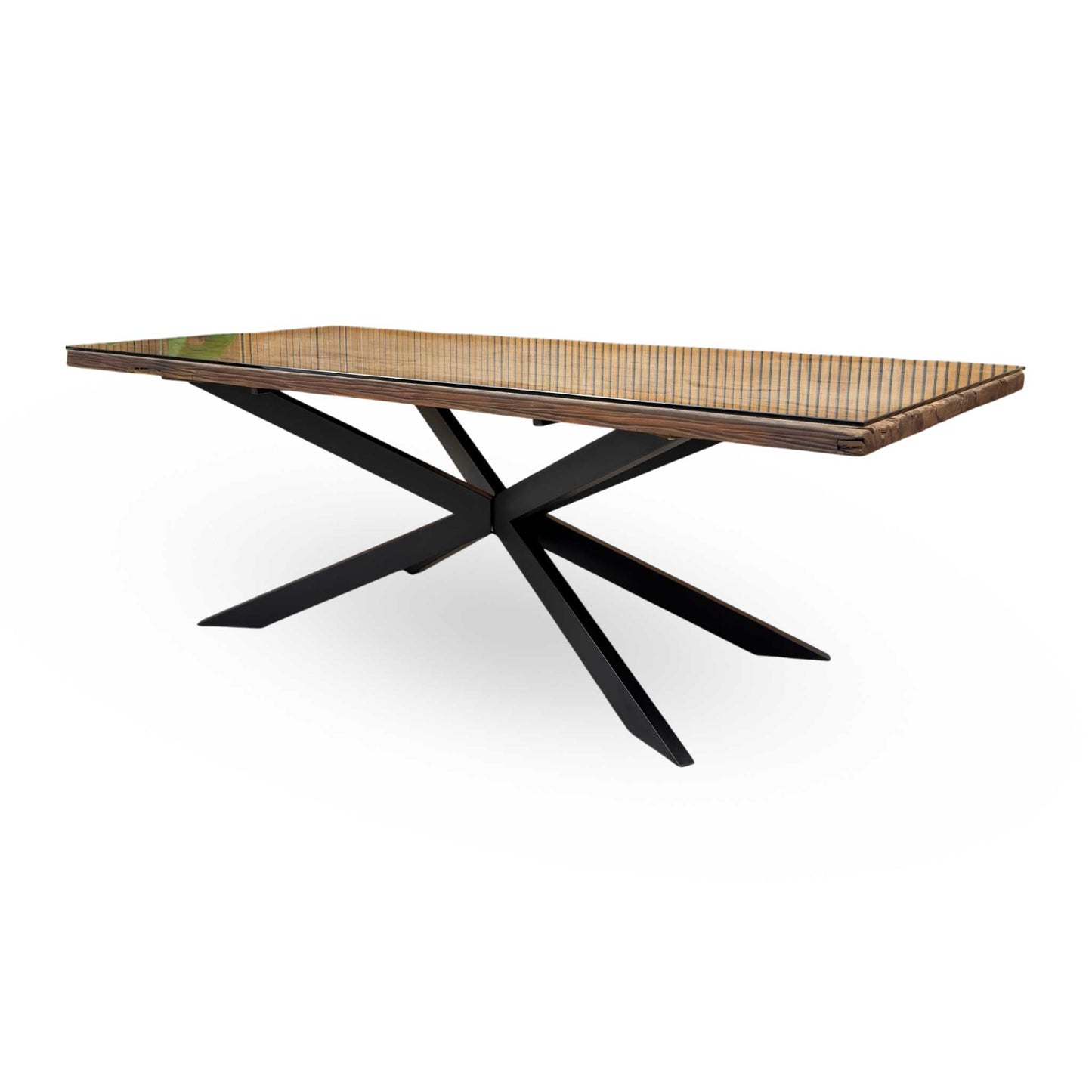 ‘Kiara’ Large Rectangular Wooden Dining Table with Black Legs