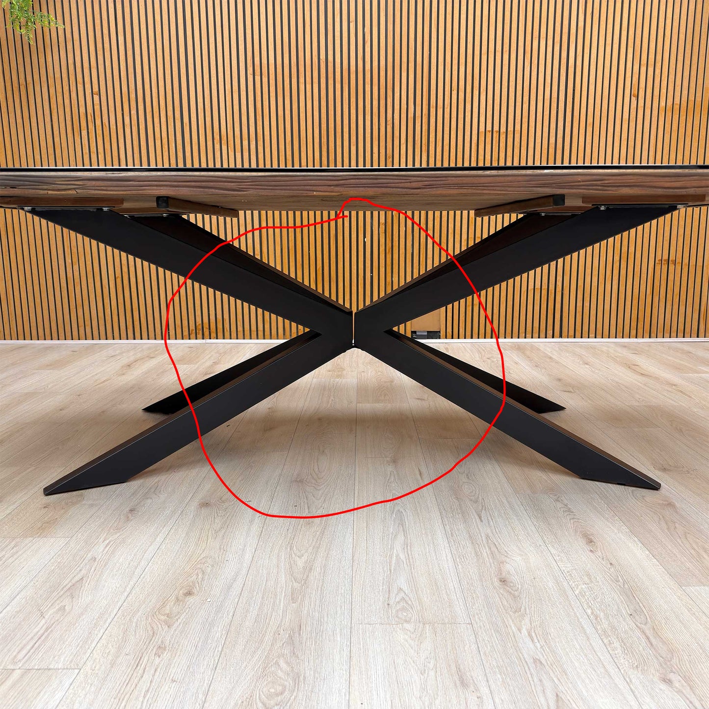 ‘Kiara’ Large Rectangular Wooden Dining Table with Black Legs