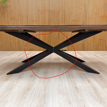 ‘Kiara’ Large Rectangular Wooden Dining Table with Black Legs