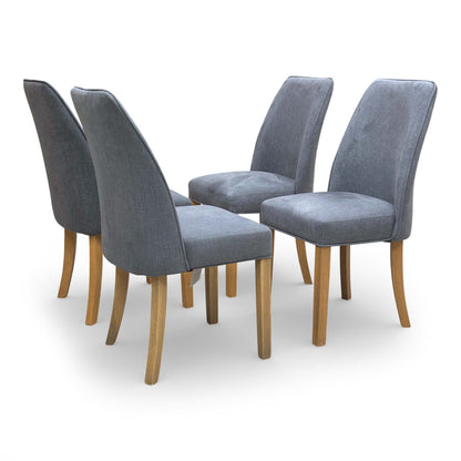 Back profile of the Hamilton charcoal grey dining chair highlighting the clean lines and solid construction.