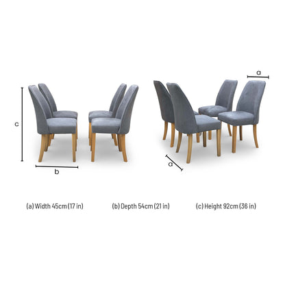 Dimension guide for the Hamilton chair showing 45cm width, 54cm depth, and 92cm height.
