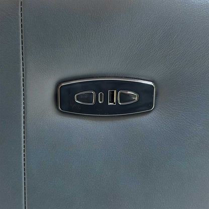 Close-up of the side power controls and USB charging port, allowing for easy adjustment and device connectivity.