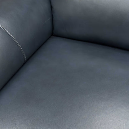 Detailed texture shot of the Natural Milled Navy leather, showcasing the authentic grain and high-quality finish.