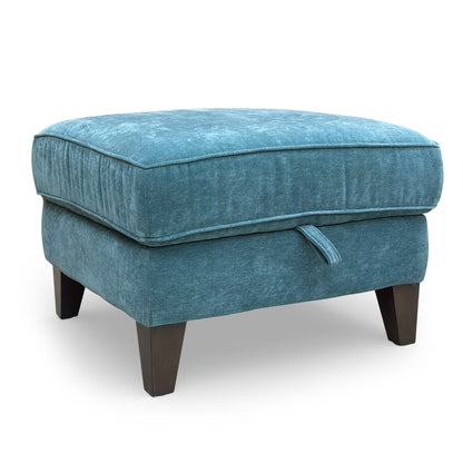 'Brondby' Fab-Can-R340 Peacock Fabric Storage Footstool