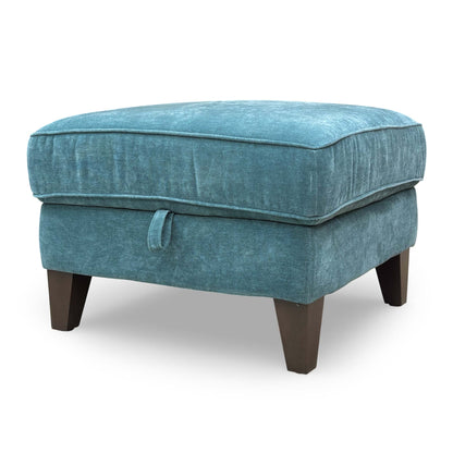 'Brondby' Fab-Can-R340 Peacock Fabric Storage Footstool
