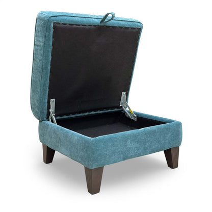 'Brondby' Fab-Can-R340 Peacock Fabric Storage Footstool