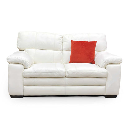 World of Leather ‘Cozee’ Bv-744d Star White Leather 2 Seater Sofa