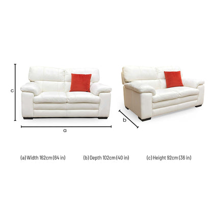 World of Leather ‘Cozee’ Bv-744d Star White Leather 2 Seater Sofa